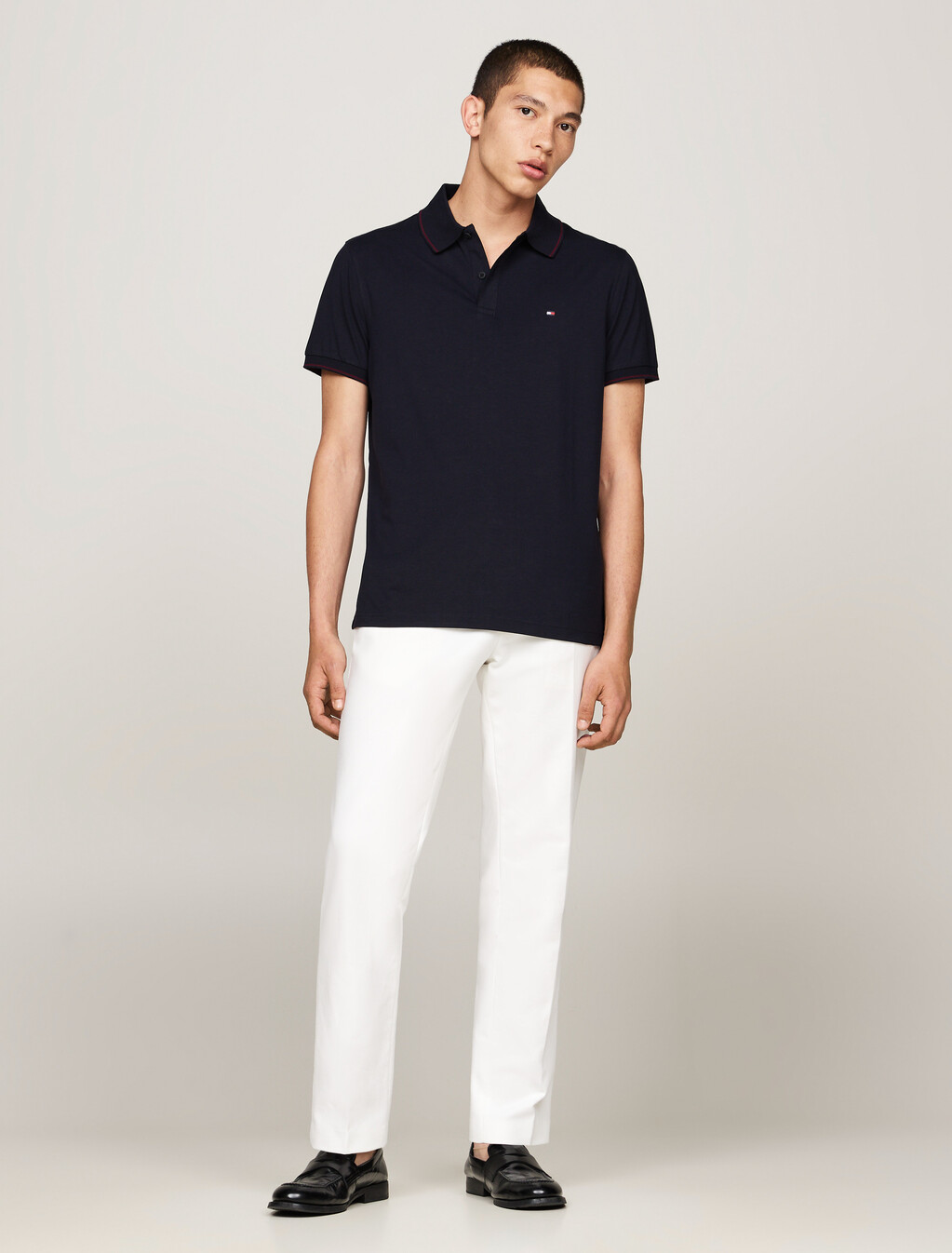 Regular Tipped Jersey Polo Shirt, Desert Sky, hi-res