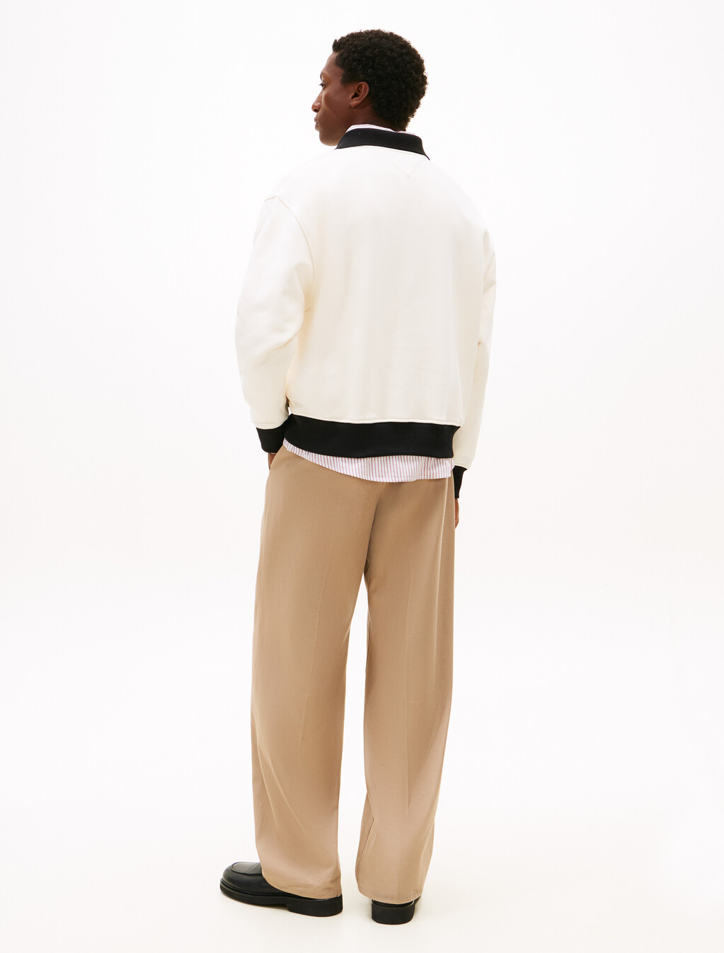 Logo Appliqu&eacute; Rugby Collar Sweatshirt, Ivory Petal, hi-res