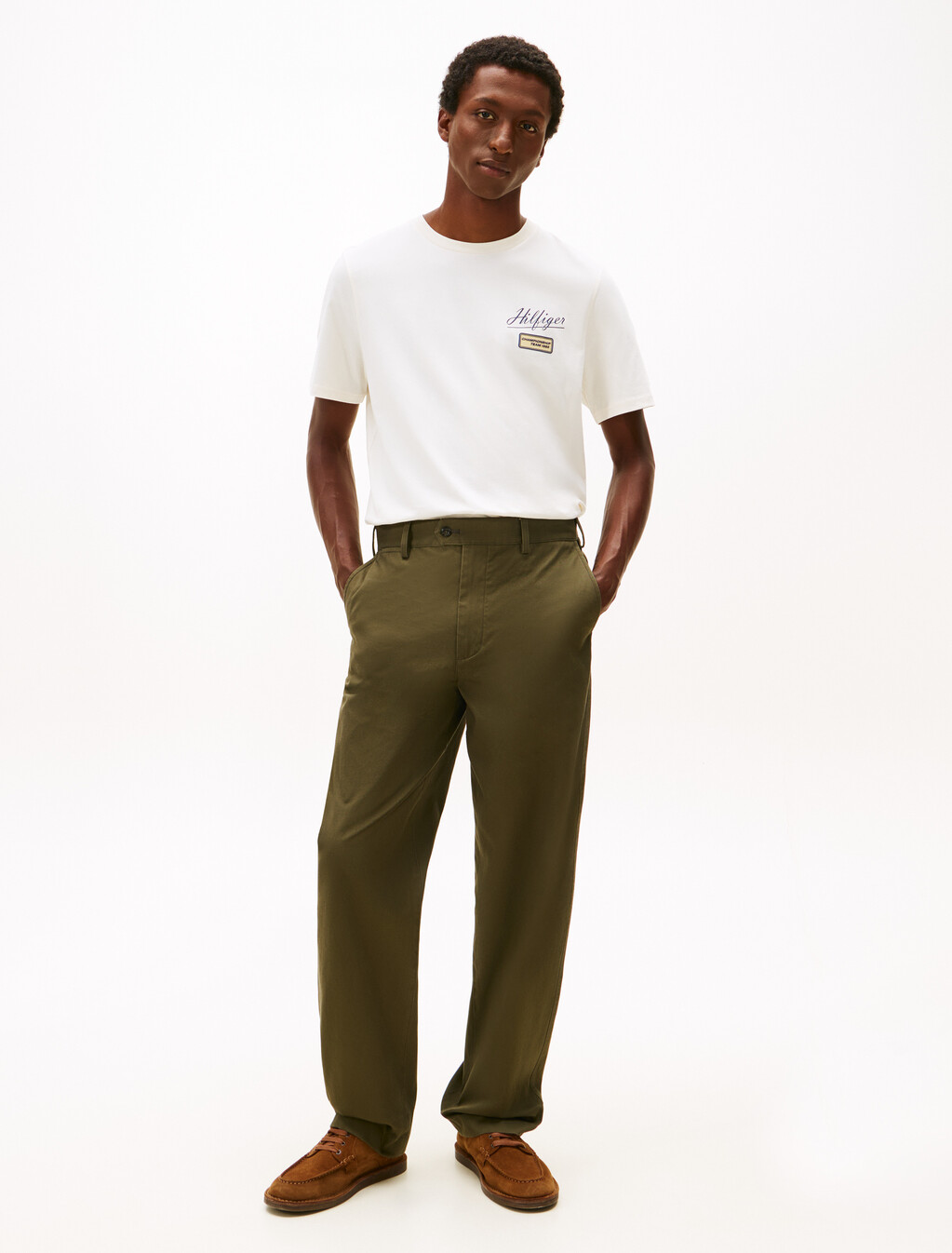 Textured Logo Crew Neck T-Shirt, Ivory Petal, hi-res