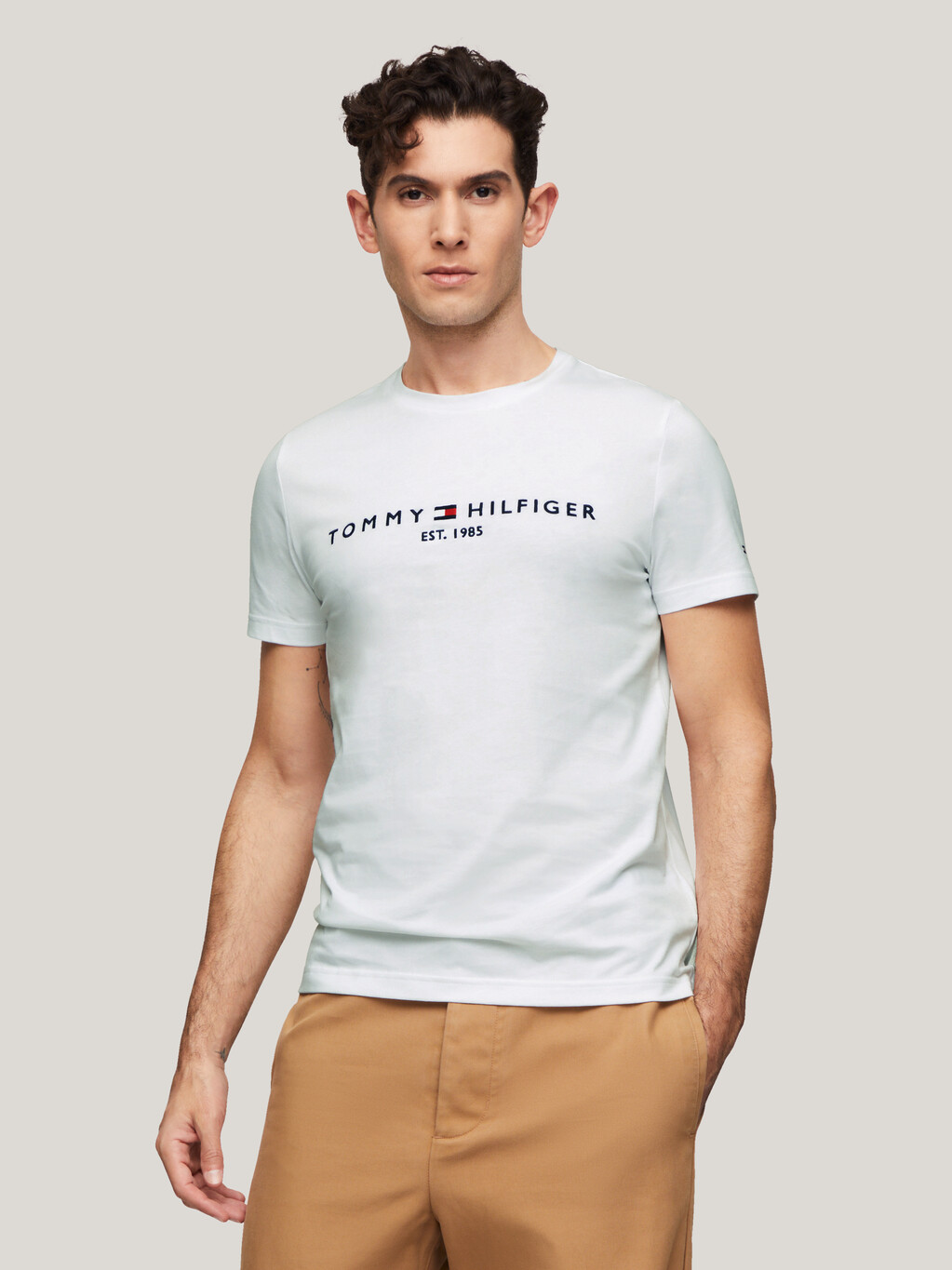 Core Tommy Logo T-Shirt, White, hi-res