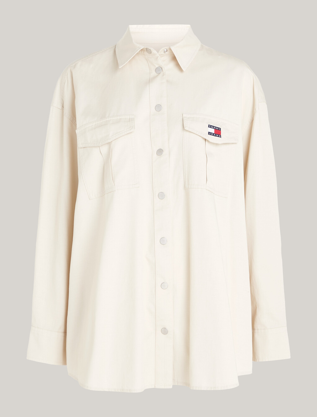 Oversized Cargo Pocket Overshirt, Newsprint, hi-res