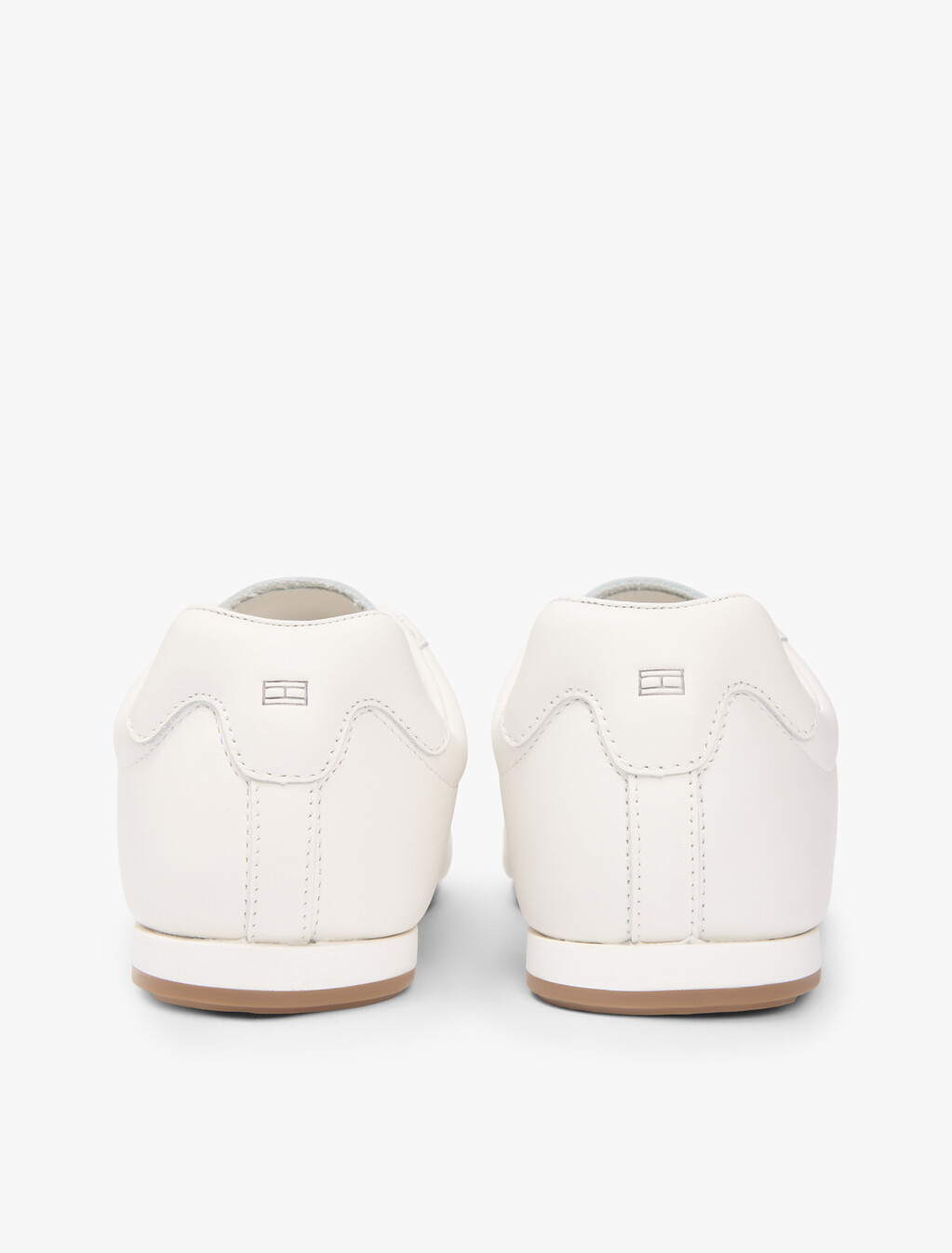 低幫標誌皮革運動鞋, Ecru, hi-res
