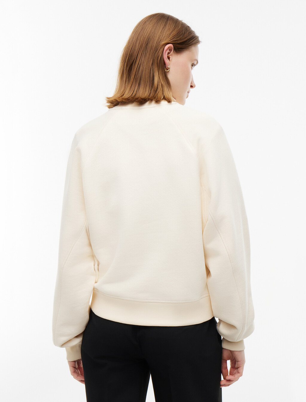 Logo Relaxed Terry Quarter-Zip Sweatshirt, Cream, hi-res