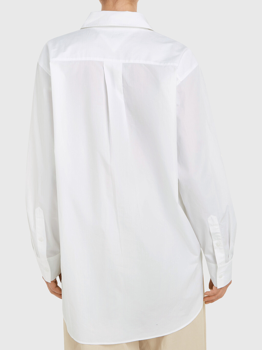 Organic Cotton Floral Embroidery Oversized Shirt, Th Optic White, hi-res