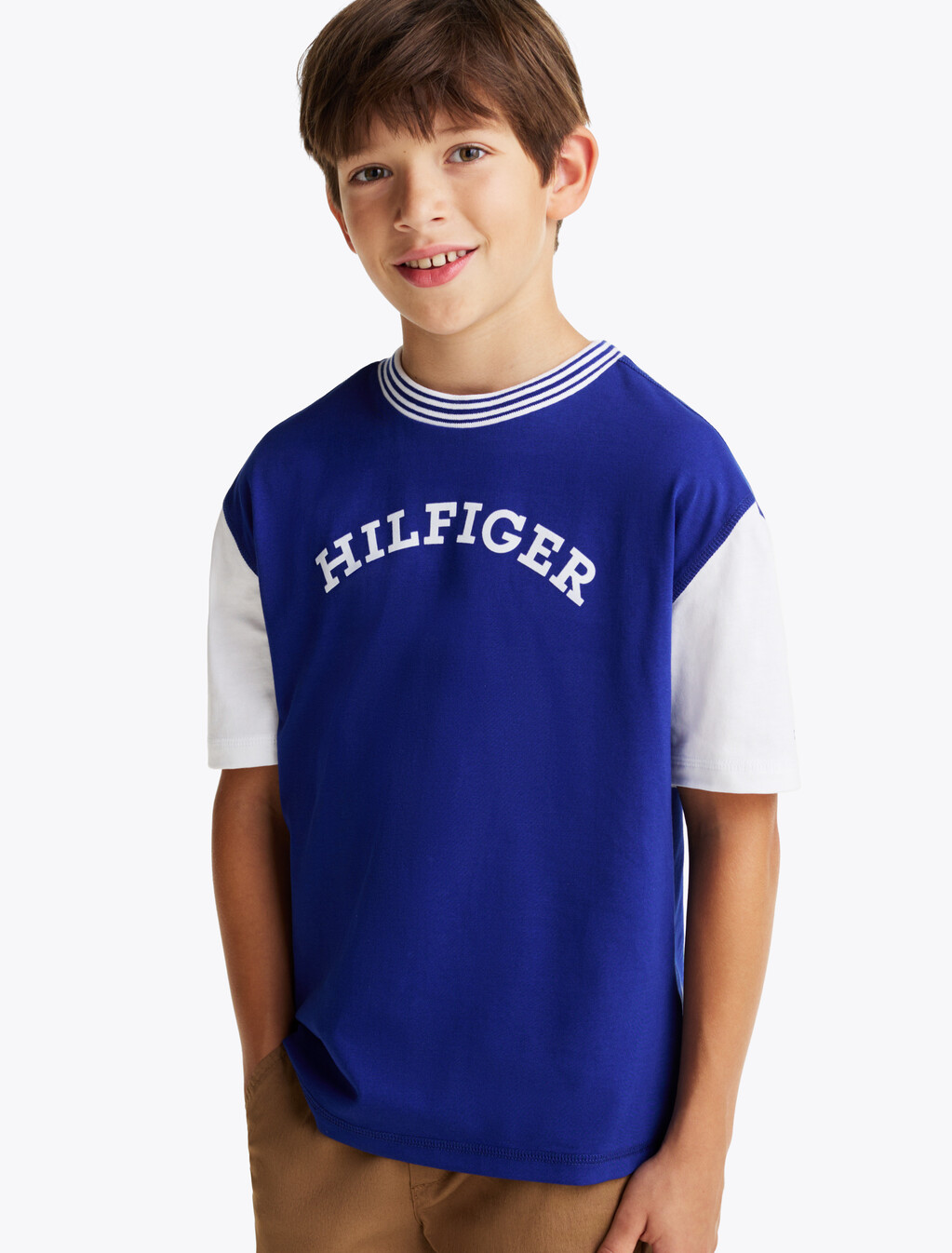 Hilfiger Monotype Flock T-Shirt, Wedge Blue / White, hi-res