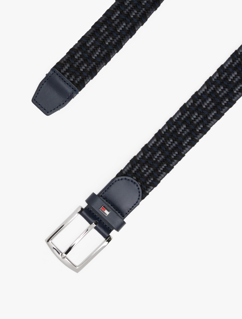Denton 彈性皮革腰帶 3.5, Space Blue / Black, hi-res