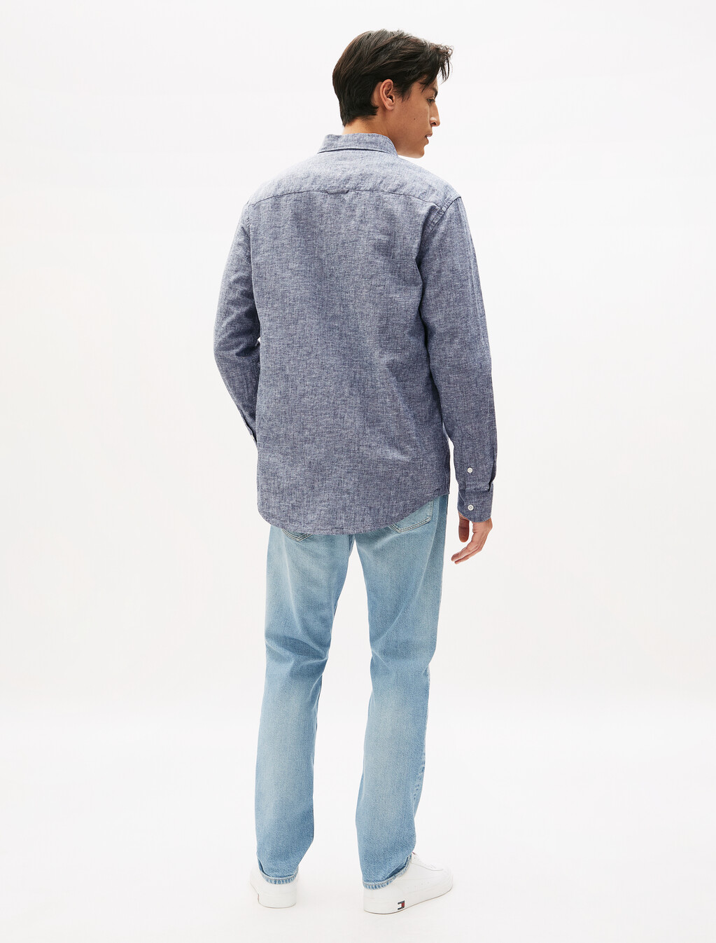 Linen Blend Shirt, Dark Night Navy, hi-res