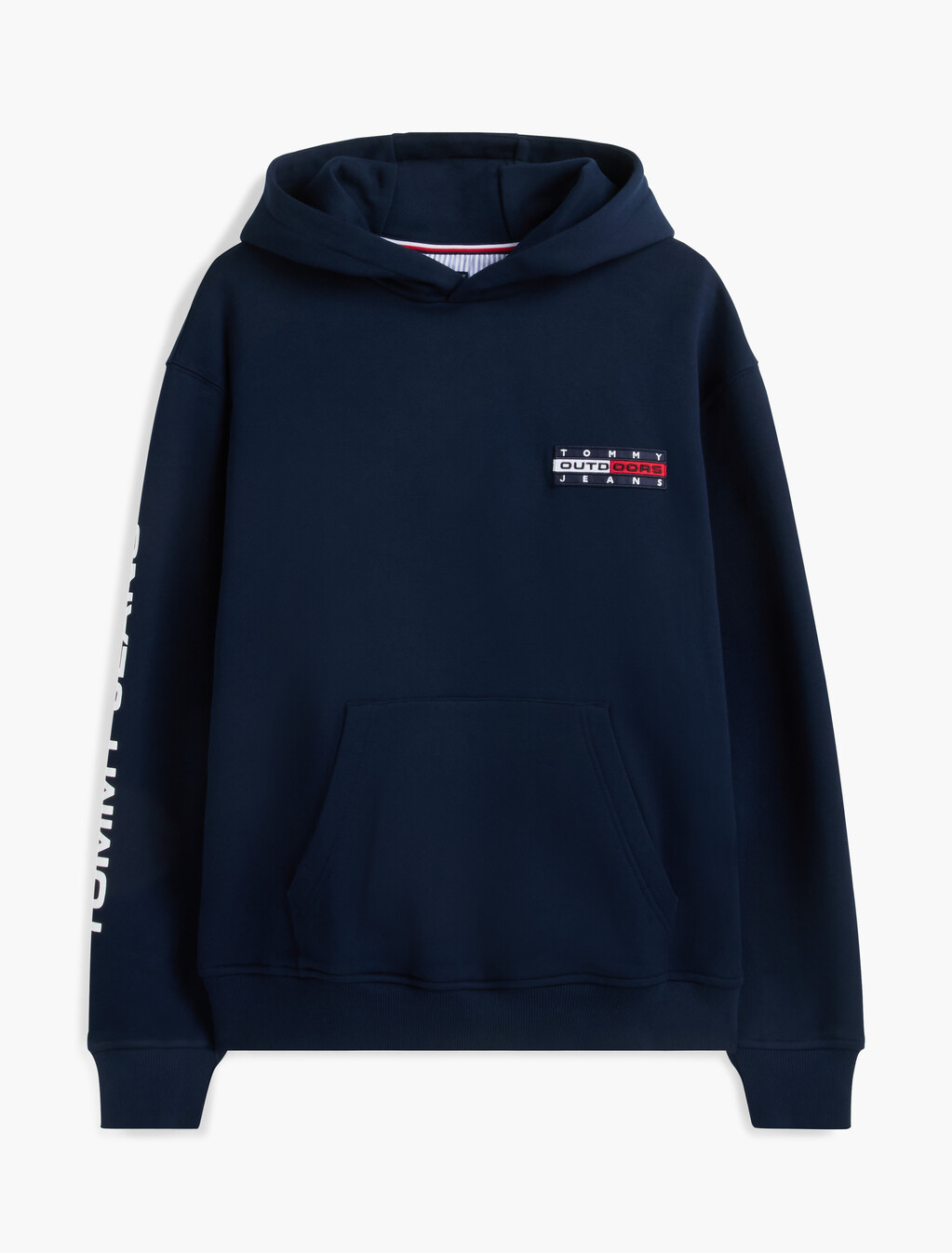 Back Logo Relaxed Fleece Hoody, Dark Blue, hi-res