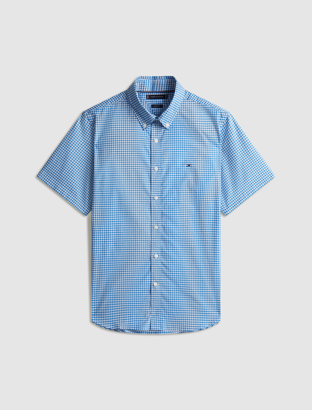 牛津布方格短袖襯衫, Shirt blue / Check, hi-res