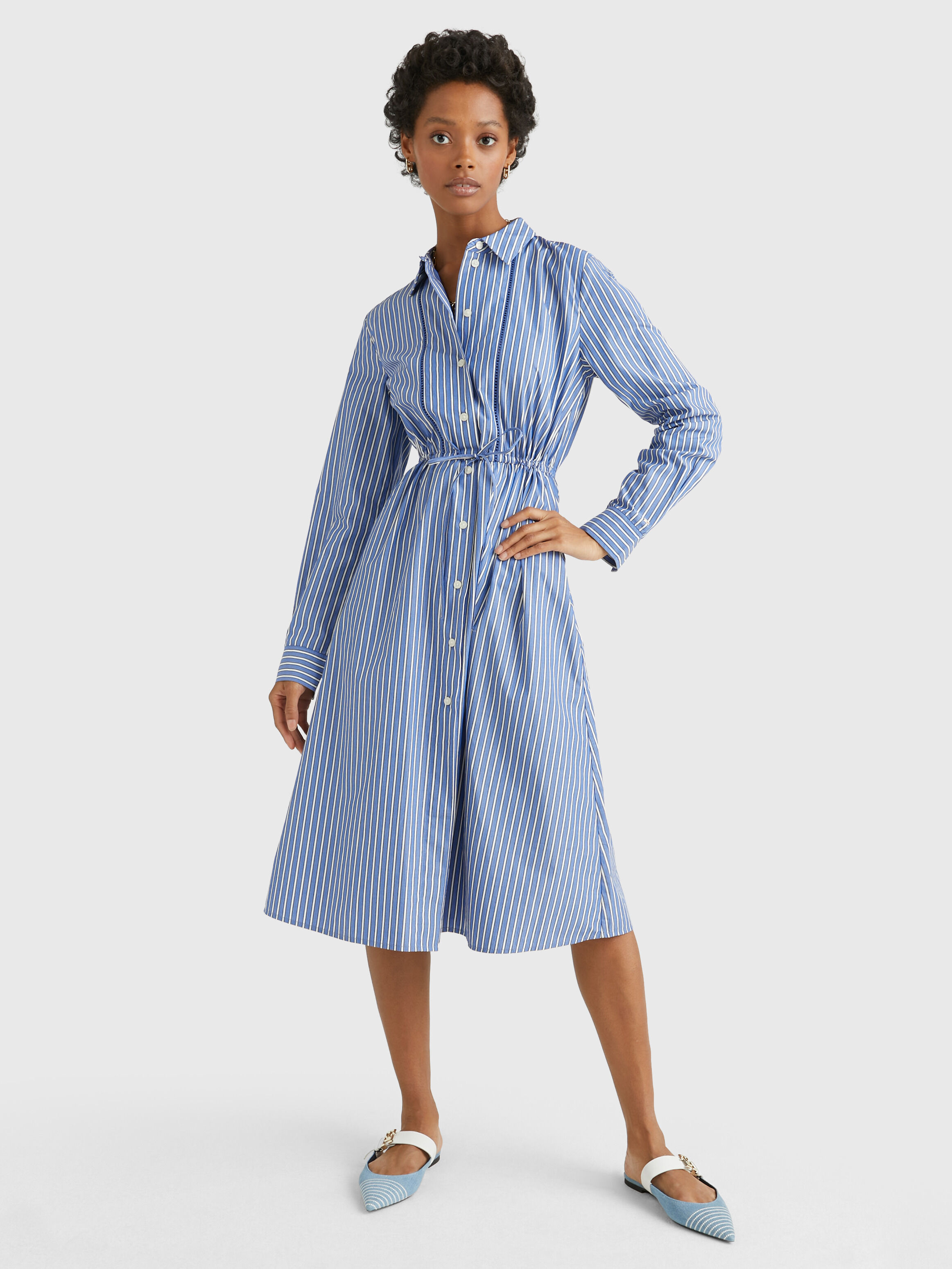 Tommy hilfiger striped shirt dress deals