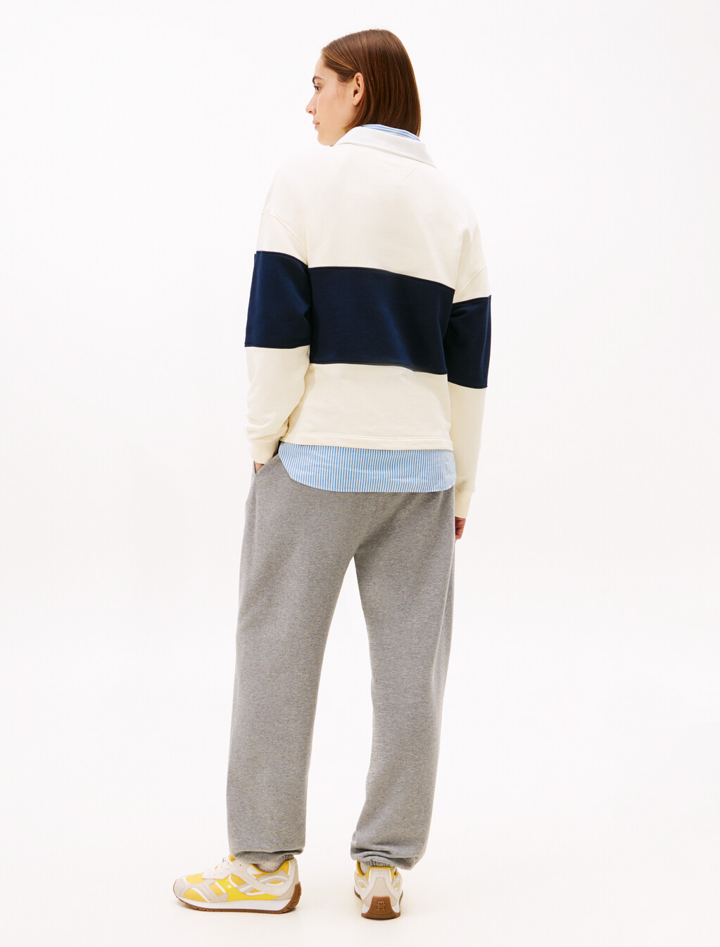 金色鈕扣毛圈橄欖球衫, Calico, hi-res