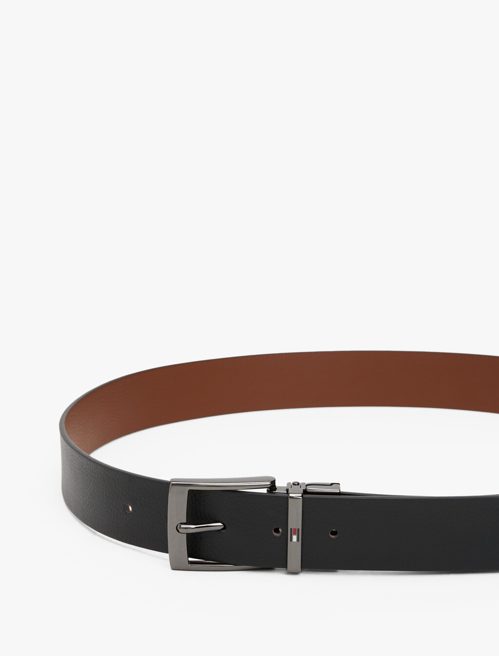 Reversible Square Buckle Leather Belt, Black / Coffee Bean, hi-res