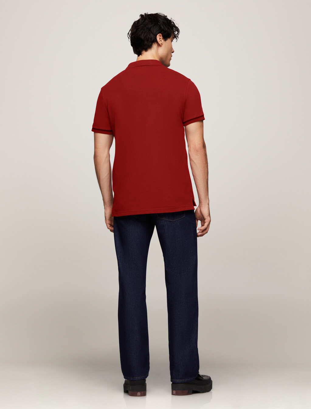 Logo Placket Stripe Cuff Polo, Dark Magma, hi-res