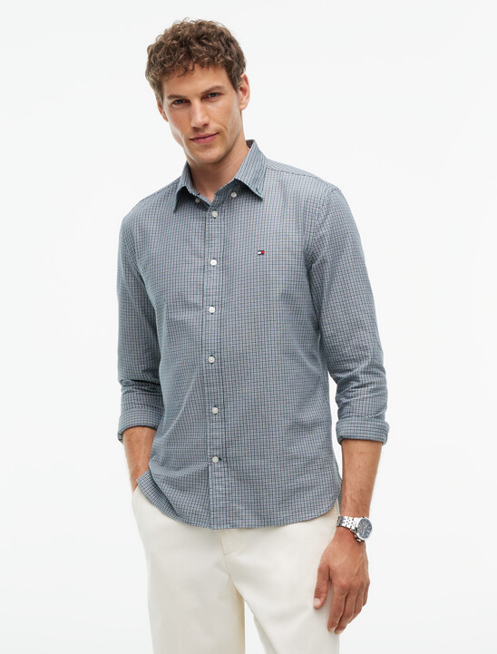 Regular Fit Micro Tartan Oxford Shirt