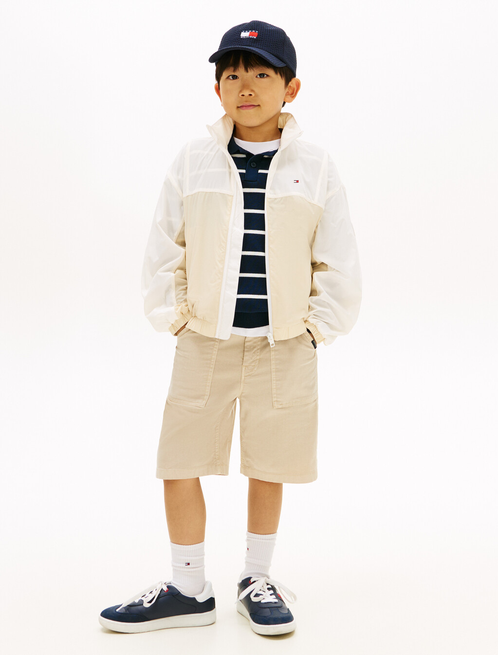 童裝連帽風衣, Classic Beige Colourblock, hi-res
