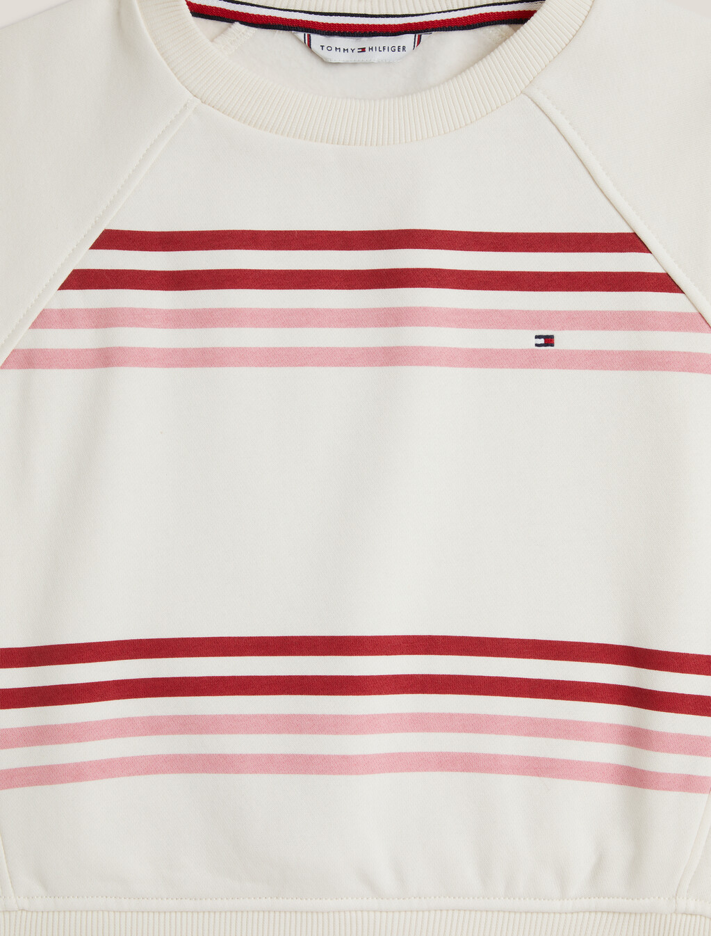 Girls Monotype Stripe Sweatshirt, Ancient White, hi-res