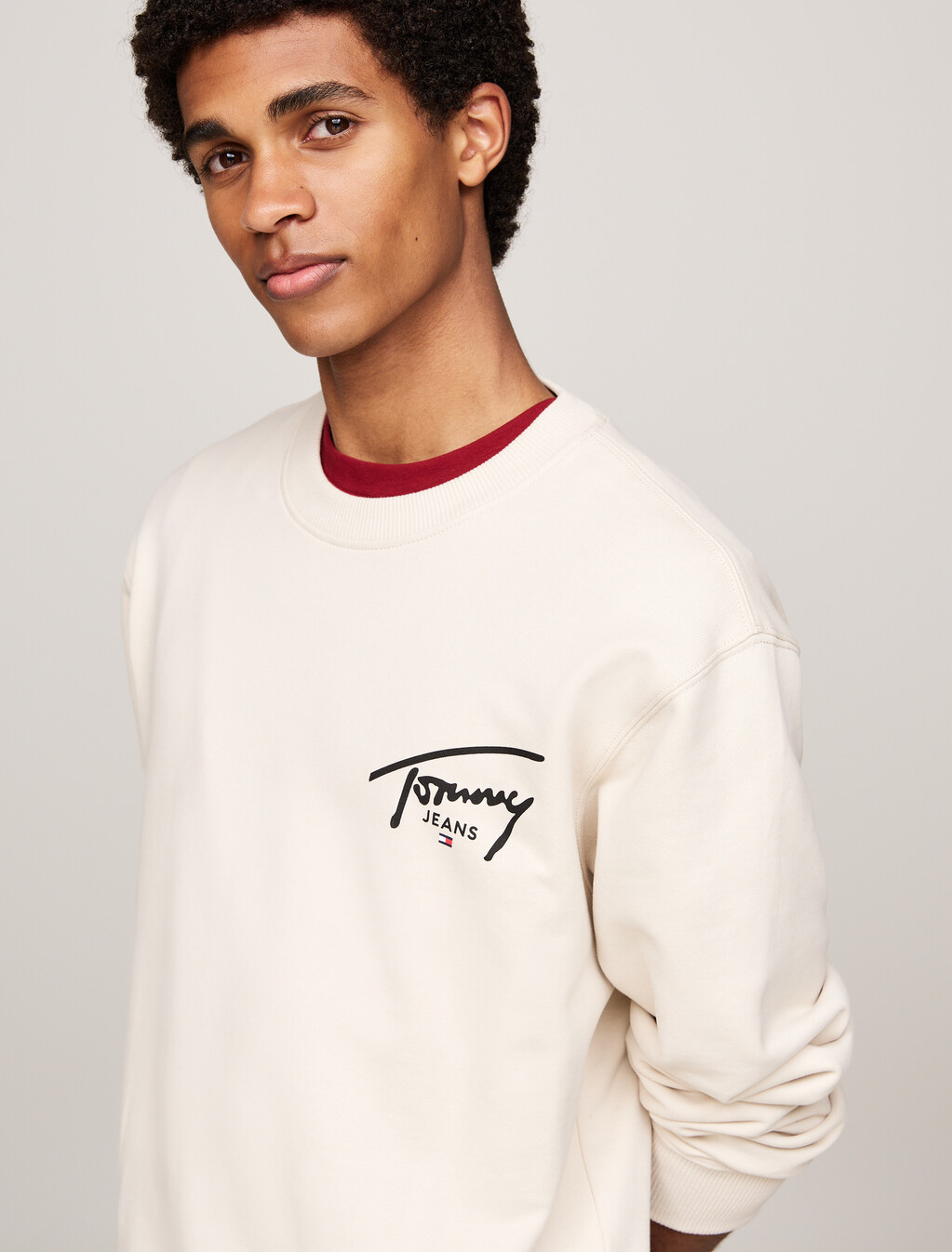 Signature Logo Back Graphic Sweatshirt, Newsprint, hi-res
