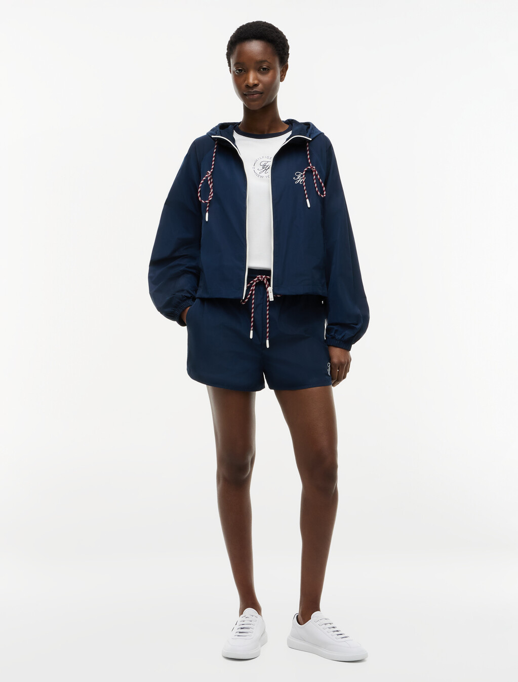 Logo Water Repellent Hooded Windbreaker, Dark Night Navy, hi-res