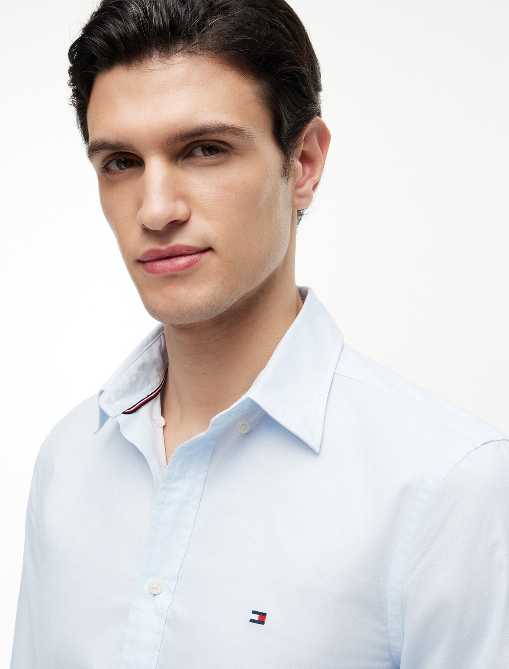 Slim Flex Micro Print Poplin Shirt, Sweet Blue / Allover, hi-res