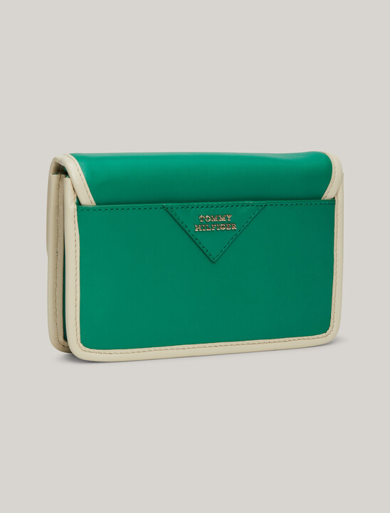 Push Lock Leather Crossover Bag