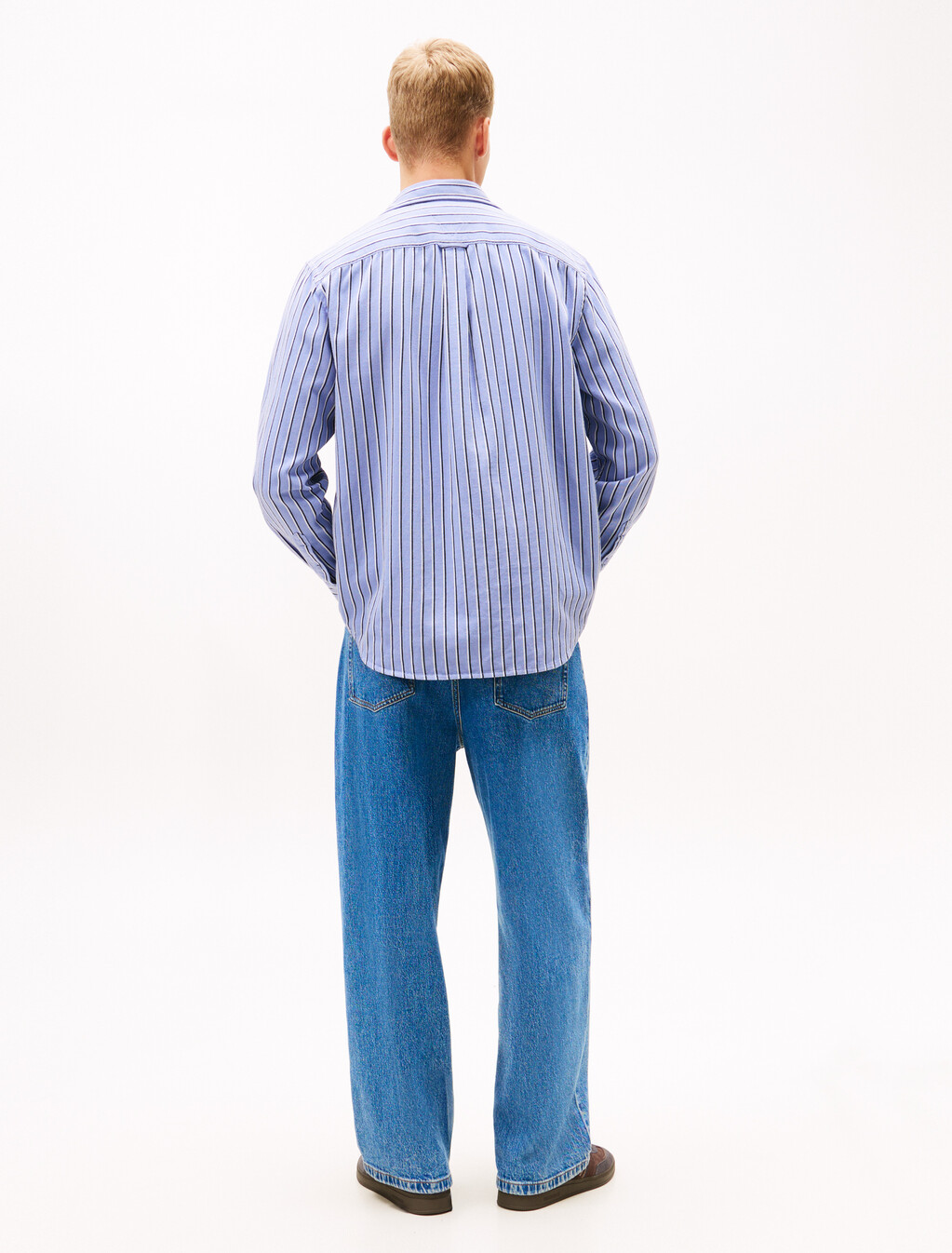 Relaxed Fit Stripe Twill Shirt, Nordic Iris/Stripes, hi-res