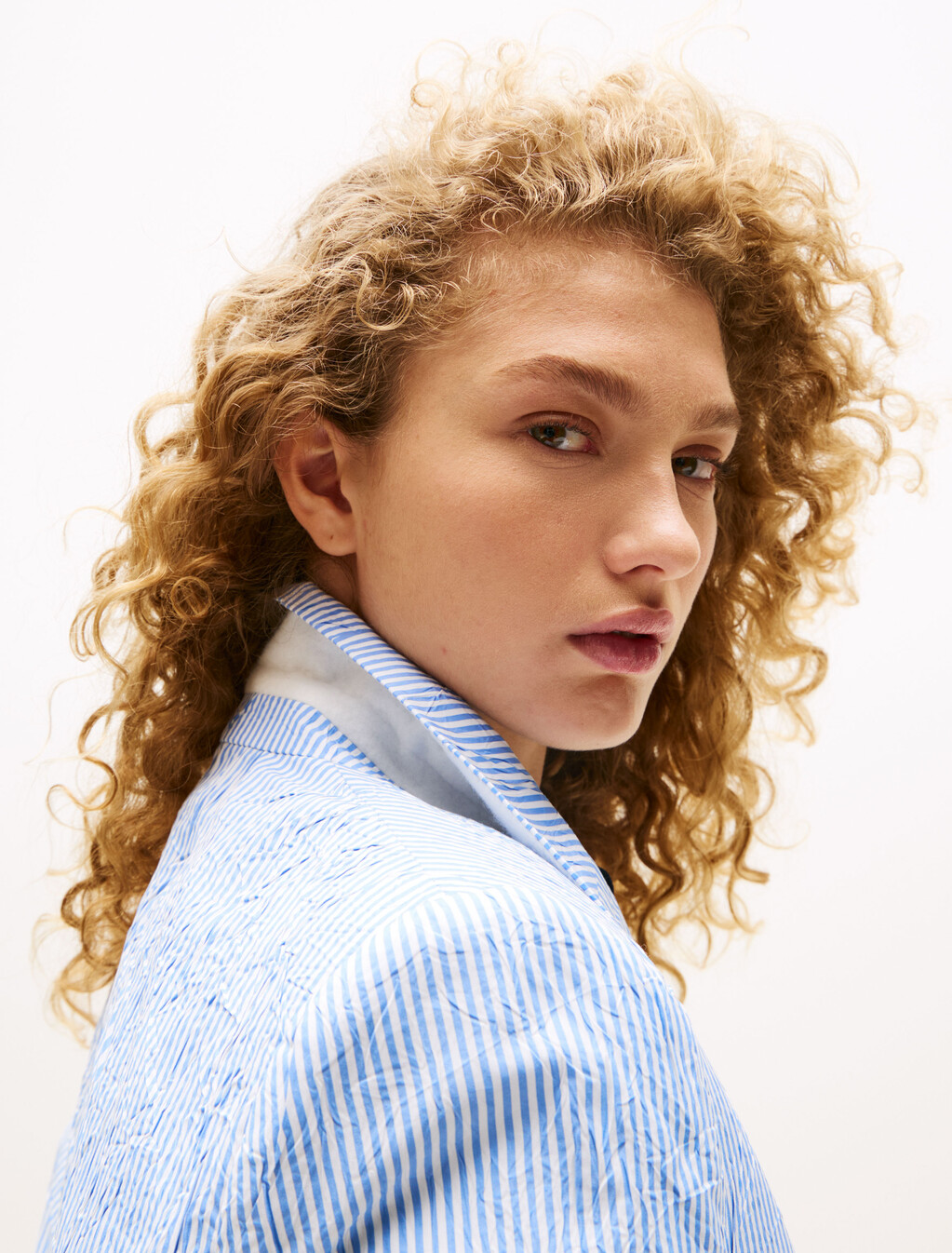 The Runway Collection Oversized Stripe Blazer, Blue Stripe, hi-res
