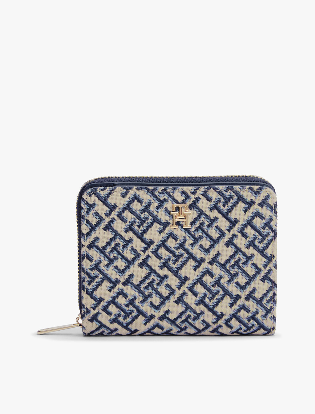 Hilfiger Icon TH Monogram 標誌提花銀包, Blue Mono, hi-res