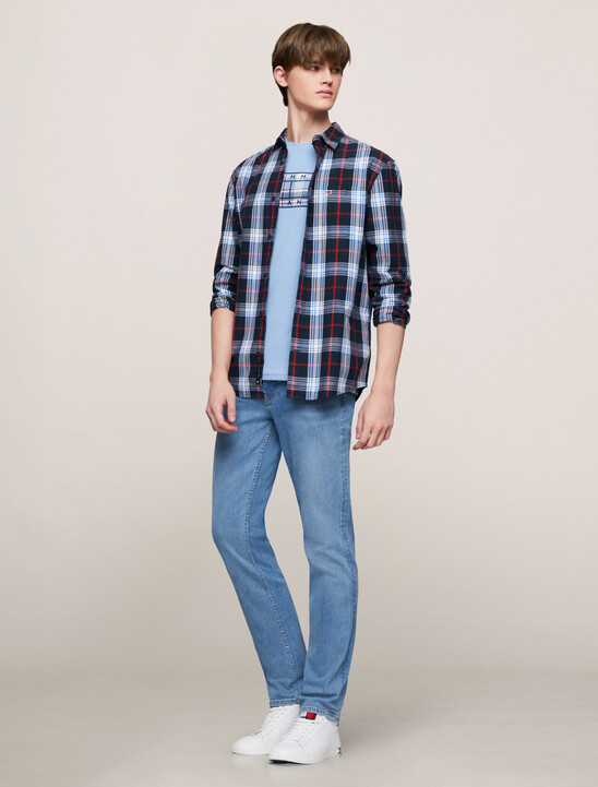 Regular Cotton Poplin Check Shirt