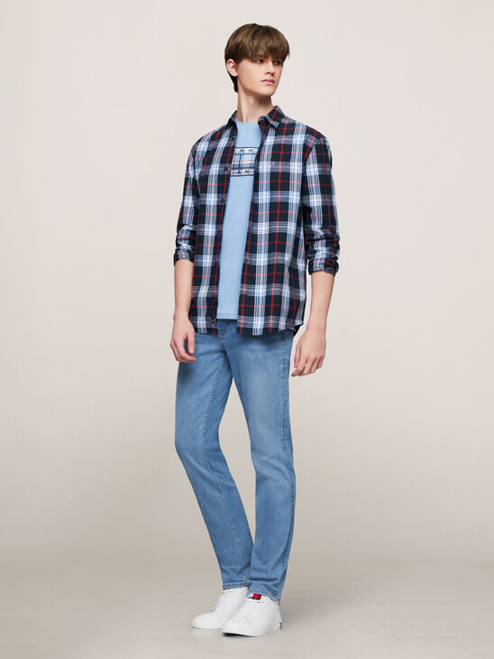 Regular Cotton Poplin Check Shirt