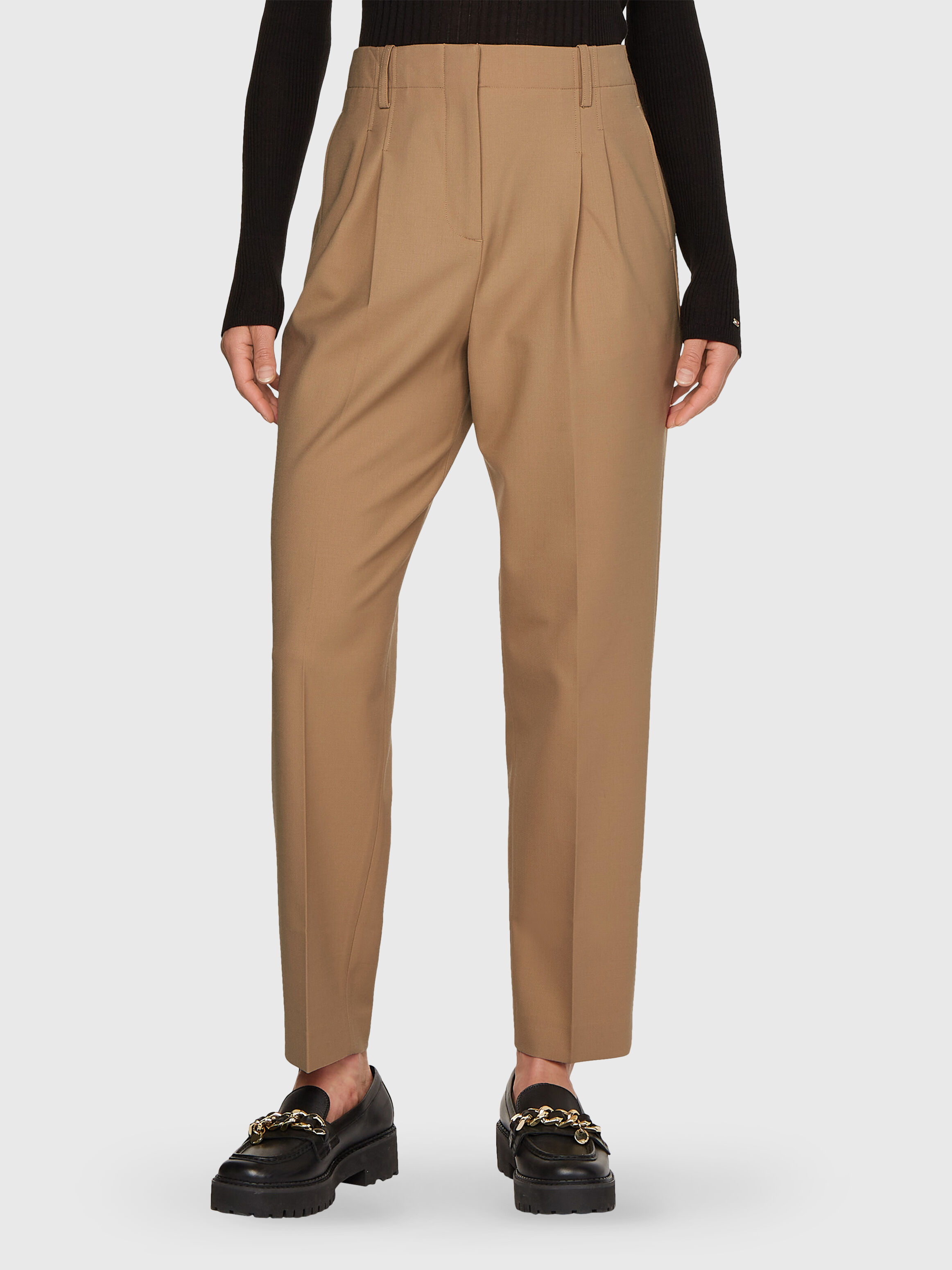 Wool Blend Tapered Pants | natural | Tommy Hilfiger Hong Kong