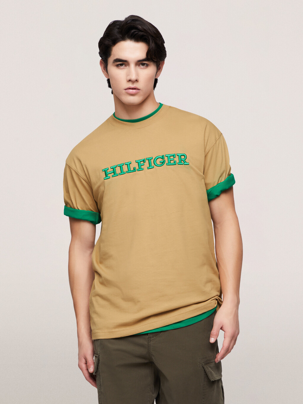 Monotype Embroidery T-Shirt, Classic Khaki, hi-res