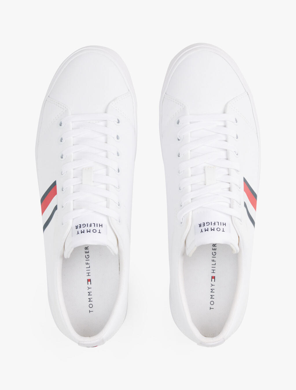 Tape Logo Trainers, White, hi-res