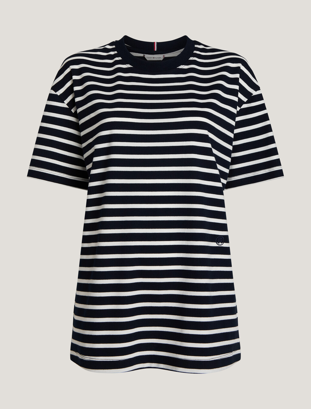 Metallic TH Monogram Stamp Relaxed T-Shirt, Breton Desert Sky/Ecru, hi-res