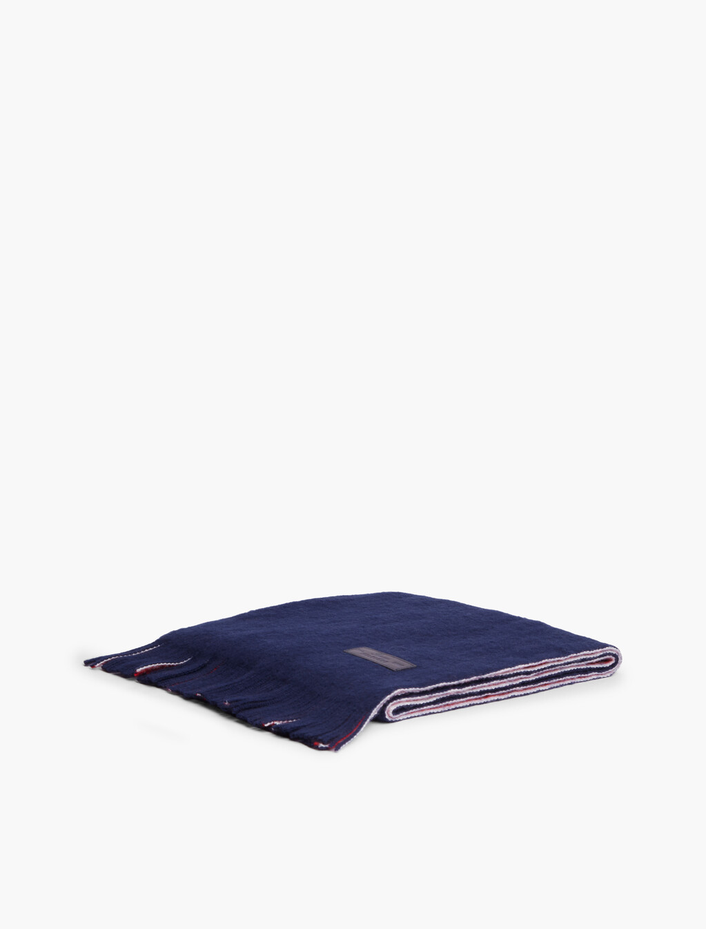 雙面 Global Stripe 條紋純羊毛圍巾, Preppy Navy, hi-res