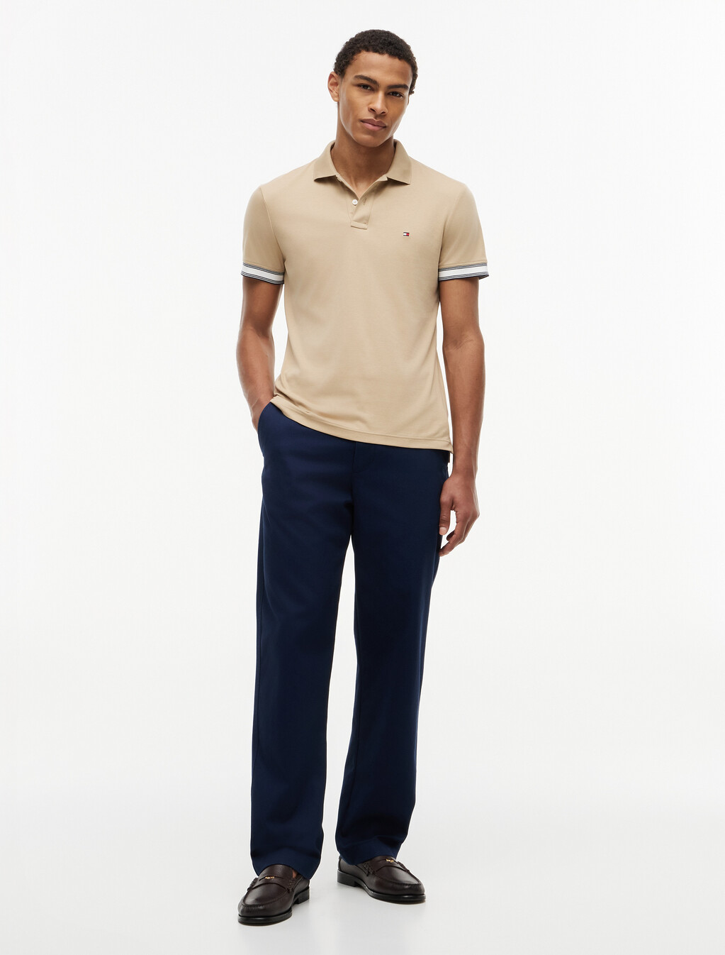 Fluid Cotton 純棉修身 Polo 衫, Batique Khaki, hi-res