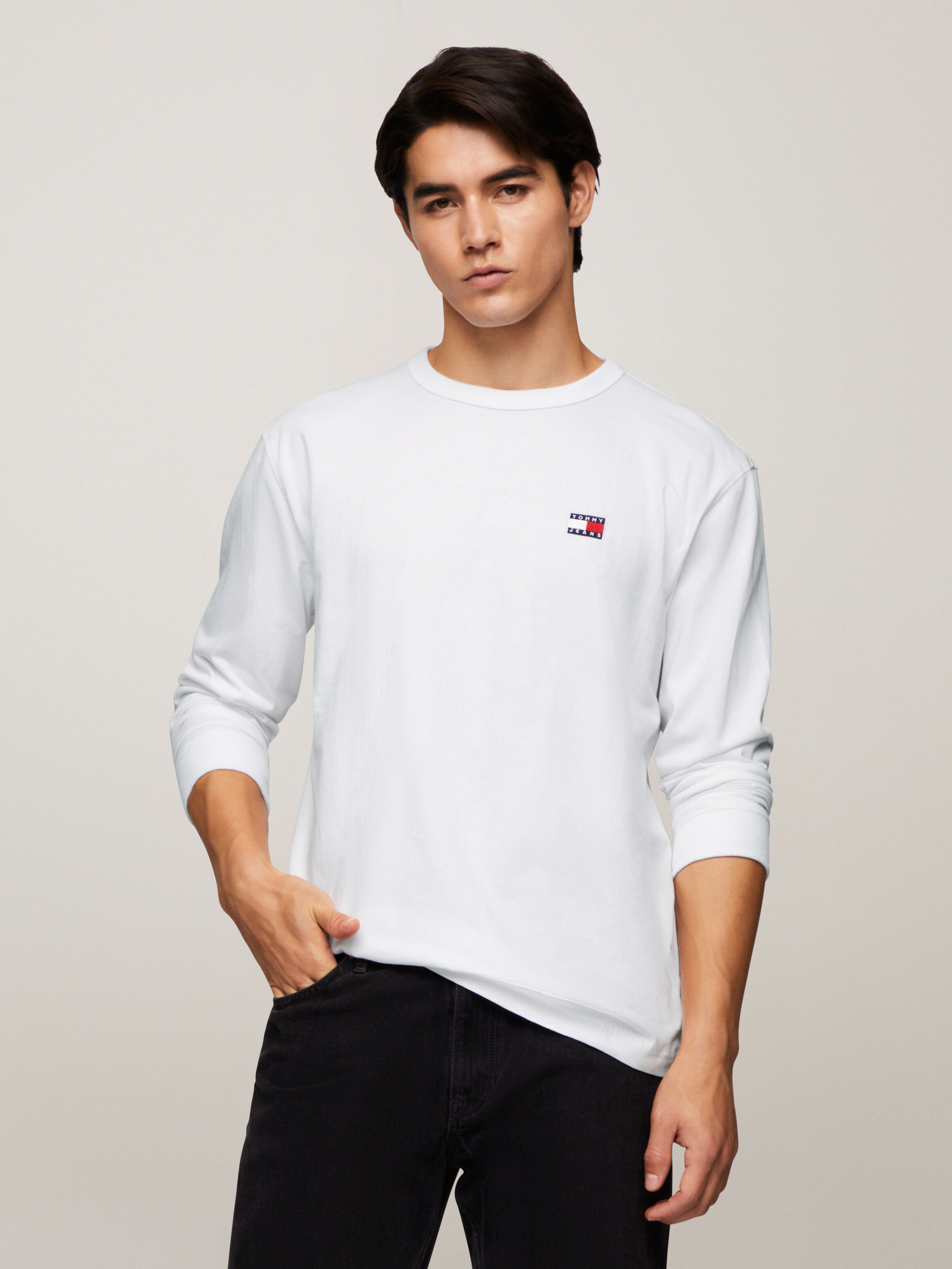 Tommy Logo Badge Long Sleeve T Shirt