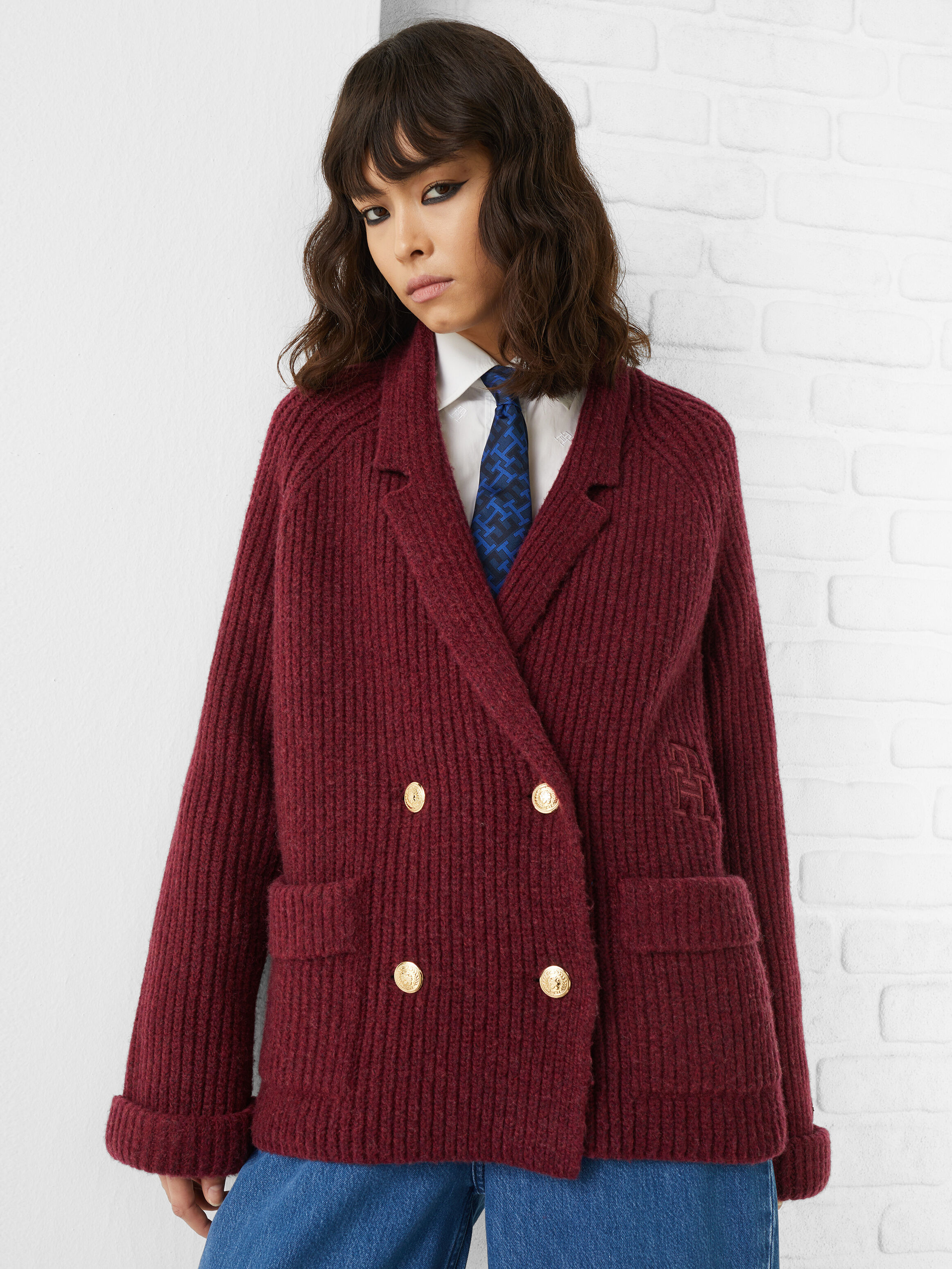 Relaxed Fit Peacoat Cardigan