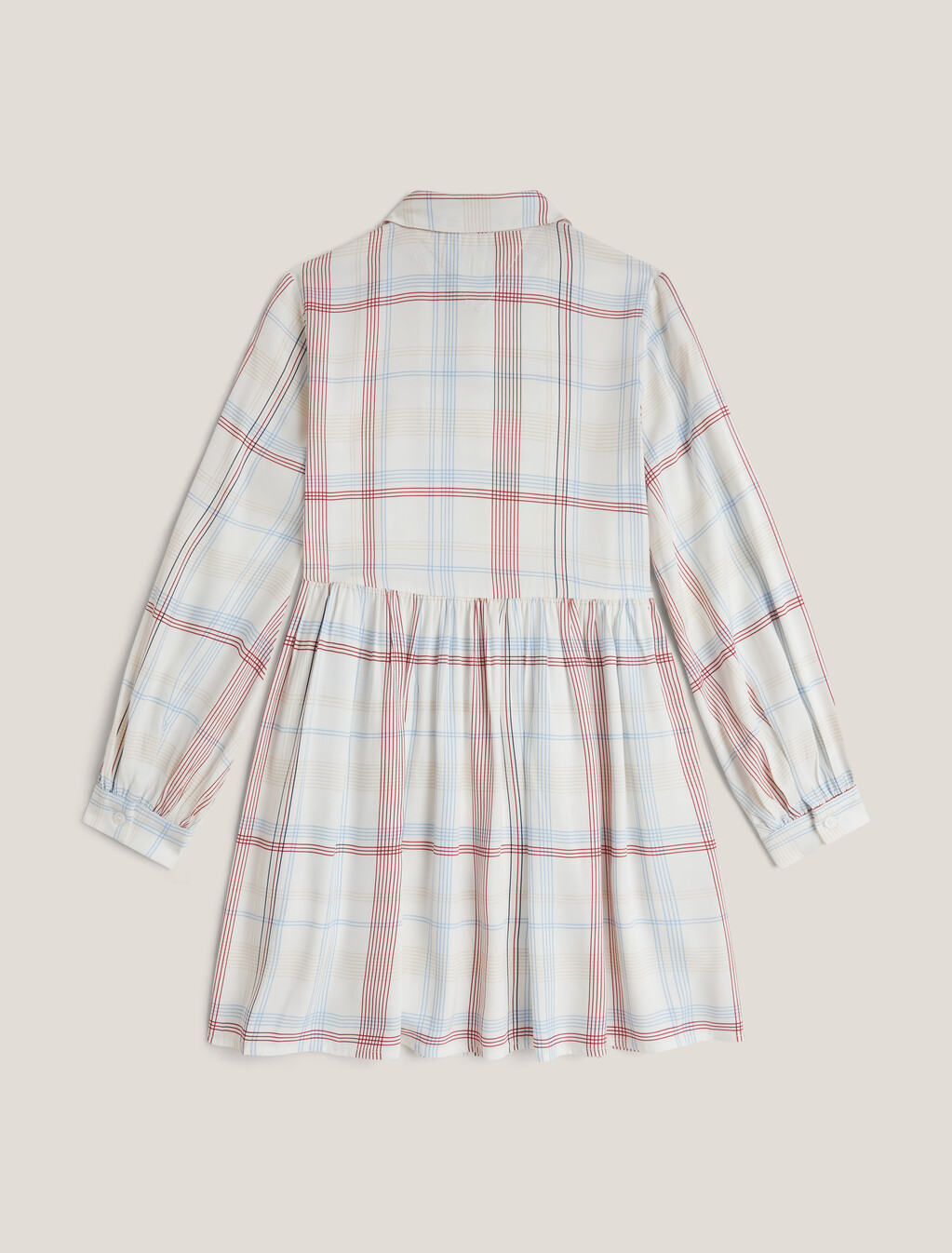 Girls Check Viscose Shirt Dress, Ancient White Check Allover, hi-res