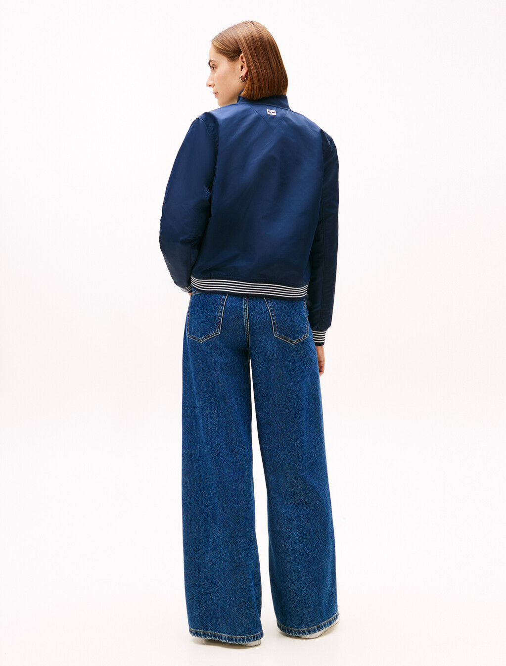 亞洲版型棒球風飛行員外套, Dark Night Navy, hi-res