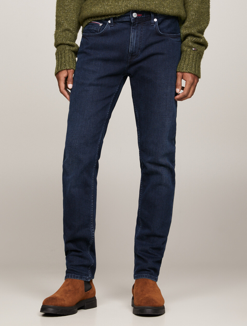 Denton Fitted Straight Jeans, Meek Blue Black, hi-res