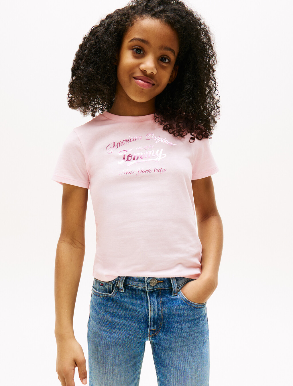 TOMMY SCRIPT TEE SSLight Pink, Light Pink, hi-res