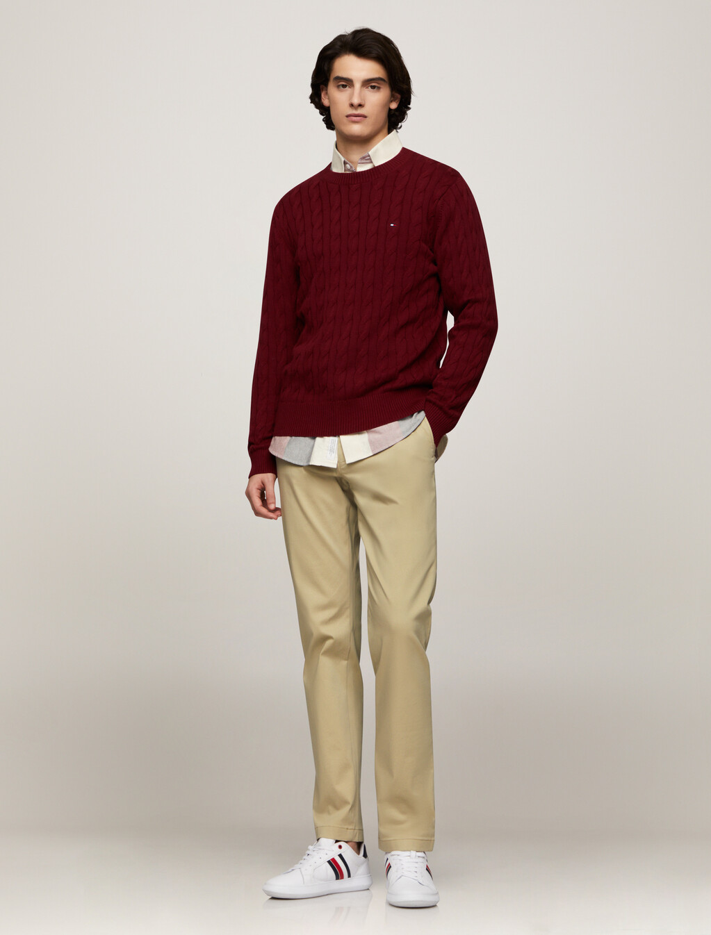 Denton Satin Chinos, Beige, hi-res