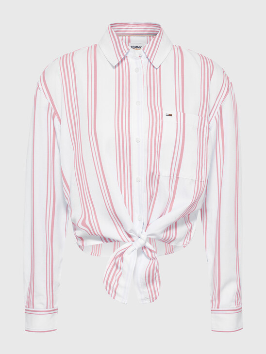 TIE-FRONT STRIPE SHIRT TIE-FRONT STRIPE SHIRT