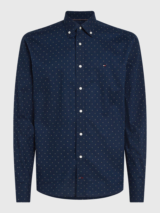Geometric Print Regular Fit Oxford Shirt