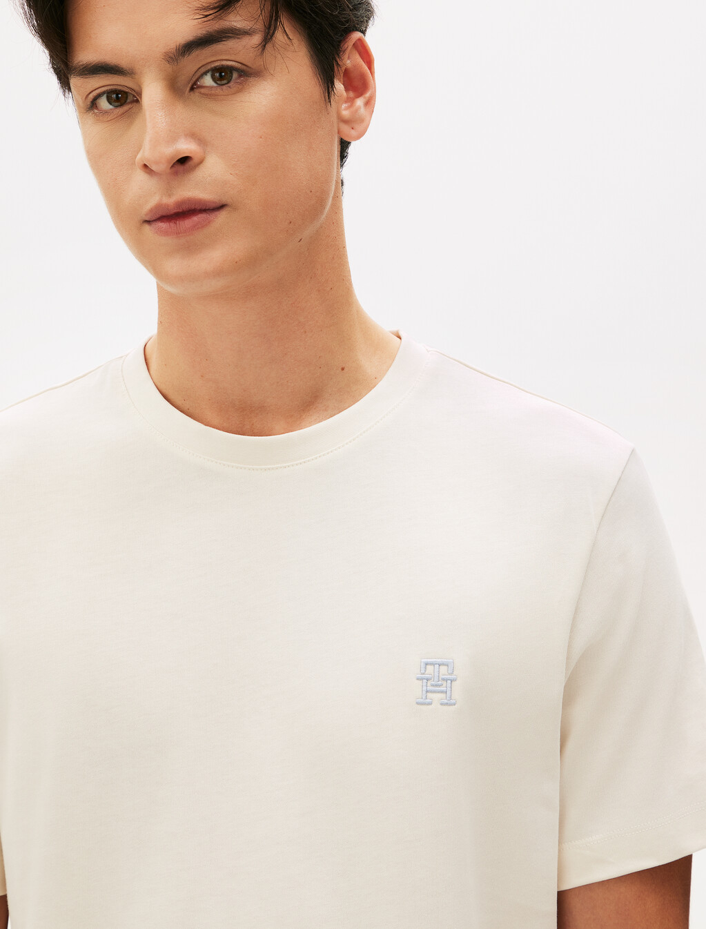 Contrast TH Monogram Embroidery T-Shirt, Ivory Petal, hi-res