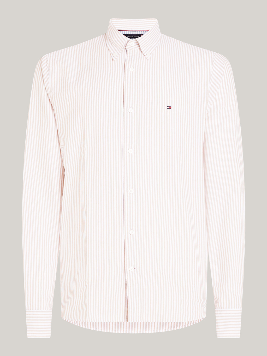 Heritage Stripe Regular Fit Oxford Shirt, Classic Khaki / White, hi-res