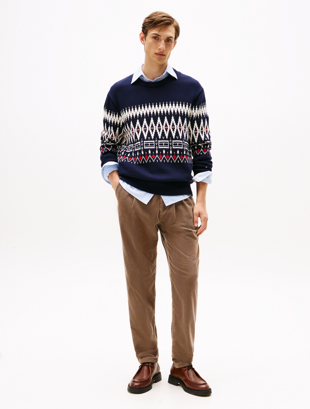 Fairisle Sweater, Desert Sky/Ivory Petal, hi-res