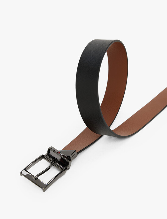 Reversible Square Buckle Leather Belt