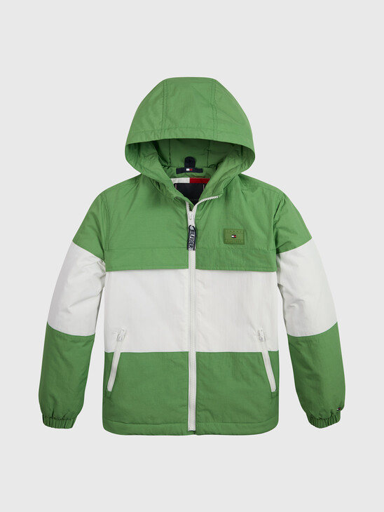 Recycled Colour-Blocked Padded Chicago Windbreaker