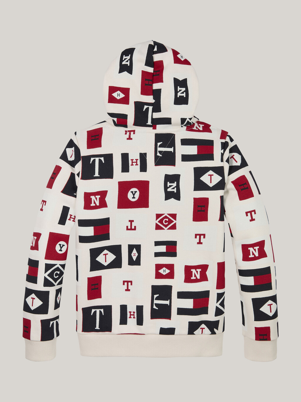 All-Over Flag Print Hoody, Ancient White, hi-res